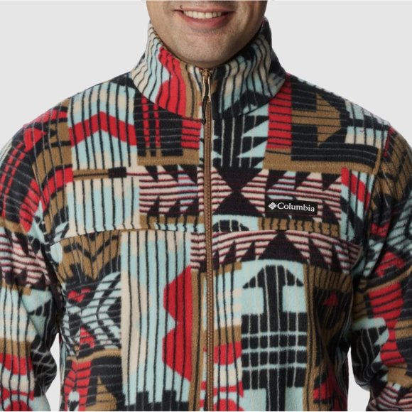 COLUMBIA RED DELTA PATHWAYS PRINTED STEENS MOUNTAIN FLEECE ZIP JACKET - Picture 2 of 5